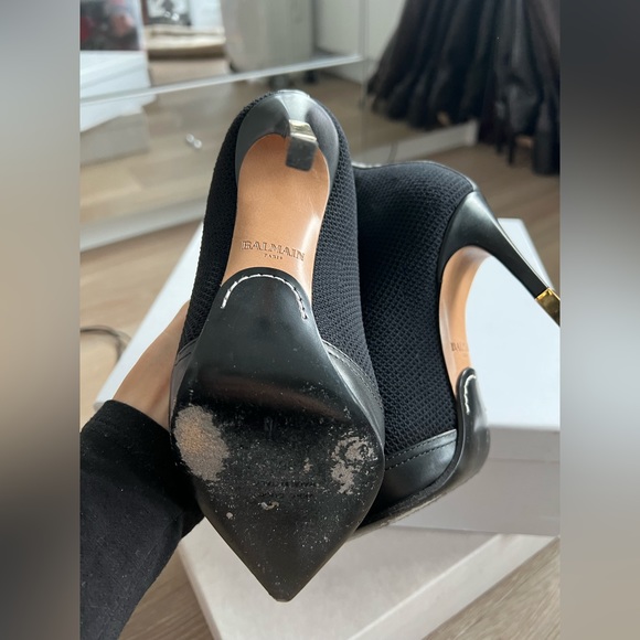 BALMAIN SOCK BOOTIE WITH GOLD TIP HEEL - Picture 3 of 7